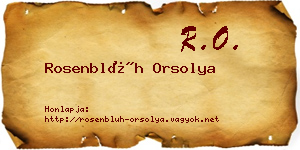 Rosenblüh Orsolya névjegykártya
